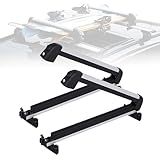Ski and Snowboard Roof Racks, Ski Roof Racks with Anti-Theft Lock Racks Carrier for Snowboard Universal Ski Top Holder Fits for Square/Round/Aero/Oval Cross Bars, Sliver