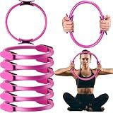 Syhood 6 Pcs Pilates Ring 11.81 Inch Pilates Circle Yoga Ring Magic Lightweight Flexible Workout Equipment for Fitness Physical Therapy Resistance Exercise Arms Legs(Pink)