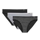 Hanes Women's Comfort, Bikini, Super Leaks Post-Partum & Period Underwear, 3-Pack, Black/Concrete Heather/Black