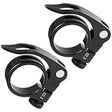 CUNCUI 2pcs Bike Seat Clamps 31.8mm, for 27.2-28.6mm sitting pipe diameter, Seatpost Clamp, Premium Bike Seat Clamp, Inside Diameter of Seat Tube Clamp 31.8mm (Black)