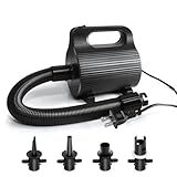 VEBESYET Adjustable Electric Air Pumps for Inflatables Air Mattress Pool 400W/600W Quick Fill Inflator/Deflator for Gymnastics Track Mat Floats Dock Raft,110-120V AC, 4 Nozzles