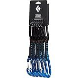 BLACK DIAMOND HotForge Hybrid Quickdraw Quickpack (6-Pack, 12cm) for Rock Climbing | Keylock Top & Wiregate Bottom | Durable Dogbone | Blue