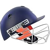 SG Optipro Cricket Helmet | Navy Blue | Medium | Polypropylene | Adult | High-Impact Resistant Shell | Impact-Reducing Foam | 4 Vent Air Circulation | Sweat Absorbent Lining | Breathable Padding