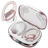 HAOYUYAN Wireless Earbuds, Sports Bluetooth Headphones, 80Hrs Playtime Ear Buds with LED Power Display, Noise Canceling Headset, IPX7 Waterproof Earphones for Workout/Running Rose Gold