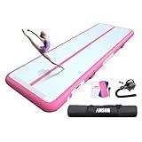 AWSUM Air Gymnastics Mat 10ft/13ft/16ft/20ft/23ft Inflatable Tumble Track mats 4/8 inches Thick tumbling mat with Electric Pump for Home/Gym