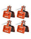 AGPTEK Bike Brake Pads, High-Performance Brake Pads, Semi-Metallic Disc Brake Pads & Spring for Mountain Bike Disc Brakes, Bike Pads Compatible with TRP Tektro Shimano Deore Br (4 Pairs, Orange)
