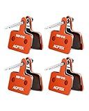 AGPTEK High-Performance Disc Brake Pads & Spring (Semi-Metallic) for Mountain Bike Disc Brakes, 4 Pairs Bike Pads, Compatible with TRP Tektro Shimano Deore Br-Orange
