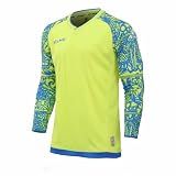 KELME Kids Soccer Goalie Jersey Goalkeeper Jerseys Kids Goalkeeper Long Sleeve Match Training Jersey Autumn and Winter Blue 14