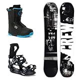XCMAN Complete Men's Snowboard Package Burner Premium Snowboard + 360 bindings + Boots All Terrain for Beginers-159 Black M2 Black Boot 9