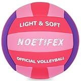 Noetifex Soft Volleyball-Super Soft Fabric Light Volleyball for Indoor Practice Safe and Quiet Kids Youth Beginners House Yard Training Practice Games(Deflated)