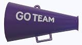 Go Team Megaphones 1.5" (Many Colors) (Purple/White, 3pc Package)