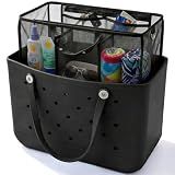 LETGO Beach Bag Organizer Compatible with X Large Bogg Bag Accessories Inserts,Lightweight Mesh Insert Divider Pouch for Original XL Bogg Bags,Beach Tote Bags Insert,Black,X-Large