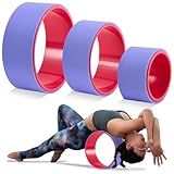 Simgoing 3 Pack ABS Yoga Wheel Set 660 Lbs Foam Roller for Back Pain & Stretching Back Wheel for Massage, Purple and Pink Set