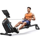 MERACH Rowing Machines for Home, Quiet Row Machine with 51.2" Extended Rail, 16-Level Powerful Magnetic Rower and 350 LBS Load Capacity, Correct Rowing Posture to Prevent Sports Injuries