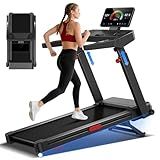 LONTEK Treadmill with Auto 20% Incline, Treadmills for Home, Portable Treadmill with 400lb Capacity Weight, 3.5HP Quiet Running Machine with Adjustable Handle Height, 42.5"× 16.2" Widen Running Area