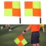 2PCS Soccer Ar Flag, Soccer Football Flags for Referees, Referee Linesman Flags with Storage Bag for Sports Match, Soccer, Football, Hockey Training, Soccer Accessories Linesman Flags