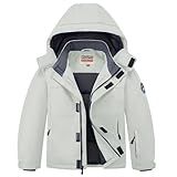 WULFUL Kid's Waterproof Ski Jacket Warm Fleece Hooded Boy's and Girl's Winter Snow Coat Outwear,Windproof RainCoat