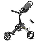 Alphard Electric Golf Cart with Remote - Cybercart Electric Golf Caddy, Motorized Golf Caddy w Accessories - Cup Holder, Umbrella Holder, Anti-tip Wheels, Magnetic pad - Compact Folding