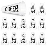 Meooeck 12 Pieces White Cheer Megaphone Noisemaker Bulk Party Accessory Plastic Cheerleading Small Megaphone Director Prop Noisemaker Toys for Sports Game Party Outdoor