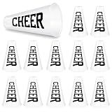 Meooeck 12 Pieces White Cheer Megaphone Noisemaker Bulk Party Accessory Plastic Cheerleading Small Megaphone Director Prop Noisemaker Toys for Sports Game Party Outdoor