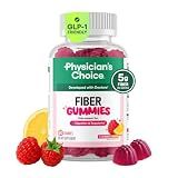 Physician's CHOICE Fiber Gummies for GLP-1 Support - No Sugar Added & Vegan - Raspberry Lemon - Natural Chicory Root Prebiotic Fiber Gummy - Digestive Health & Regularity for Women & Men - 60CT