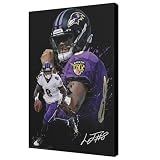 WHZKCYH American Football Sports Ravens Poster For Fun Teen Birthday Christmas Lamar Jackson Rugby Star Posters Canvas Wall Art Print Picture For Home Room Bathroom Decor