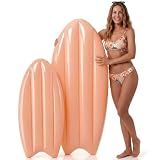 Teyva Daily Inflatable Surfboard Decorations, Macaron Color Pool Floats, Blow-up Pastel Surfboard for Hawaiian Beach Summer Pool Sea Party Props(2 Pcs,Coral,33 Inch, 57 Inch)