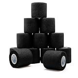 OK TAPE 12 Rolls Self Adhesive Bandage Wrap, Cohesive Elastic Athletic Tape | Vet Wrap, Sports Tape, Medical Wrap for Wrist, Feet, Self Stick Bandage Tape, 2" x 5 Yards - Black