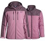 Reebok Womens Ski Jacket - Insulated 3 in 1 Inner Puffer Jacket - Wind and Water Resistant Outerwear Winter Coats for Women, Size X-Large, Orchid Pink