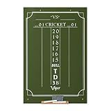 Viper Chalk Dart Scoreboard: Cricket and 01 Darting Games, Green, 23.5" H x 15.5" W
