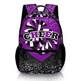 HJKLONE Cheer Backpack for Cheerleaders, Cheerleading Gifts for Teams, Cheerleader Backpack for Women (Black&Purple)