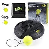 Elite Trainer Tennis Rebound Ball Set | Solo Practice Rebounder, No Filling Required, Heavy Duty Power Base | 3 Balls with String, Drawstring Bag | Training Equipment for Any Skill Level