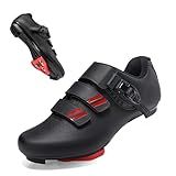 SoleEase Cycling Shoes for Womens & Mens - Compatible with Peloton Bike Indoor Road Riding Biking Bike Shoes with Delta Cleats Included (2088Black,46)