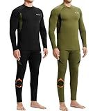 romision Thermal Underwear Long Johns for Men Fleece Lined Base Layer Cold Weather Hunting Gear Bottom and Top Set