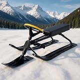 Dsmsseym Snow Racer Sled with Steering Wheel & Brakes, 220 lb Capacity Kids