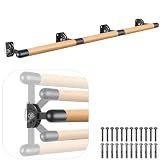 Kipika Wall Mounted Traditional Solid Wood Ballet Barre System, Freestanding Ballet Barre, Stretch/Dance Bar for Home Workout Dance Equipment, Durable Metal Support, Height Adjustment (9 FT)