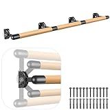 Kipika Wall Mounted Traditional Solid Wood Ballet Barre System, Freestanding Ballet Barre, Stretch/Dance Bar for Home Workout Dance Equipment, Durable Metal Support, Height Adjustment (9 FT)