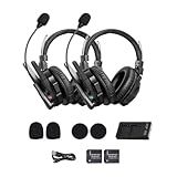 SYNCO XTALK XMax2 Wireless Intercom Headset System 2.4GHz 1640 feet 500 Meters Dual-Ear Team Communication Headset for Live Show Stage Performance Movie Shoot
