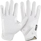 Grip Boost Football Gloves - Solid Stealth 6.0 Boost Plus Sticky Technology - Adult and Youth Football Gloves for Wide Receiver - Men's and Boys Sizes (Solid White, Youth Large)