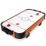 Best Choice Products 40in Portable Tabletop Air Hockey Arcade Table for Game Room w/ 100V Motor, Electric Fan, 2 Strikers, 2 Pucks - Brown