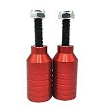 Pro Scooter Pegs CNC Aluminum Pegs for Stunt Scooters with Hardware (Red)