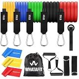 WHATAFIT Resistance Bands, Exercise Bands，Resistance Bands for Working Out, Work Out Bands with Handles for Men and Women Fitness, Strength Training Home Gym Equipment