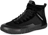 Wrestling Shoes Mens Boxing Shoe Fitness Weightlifting Powerlifting Zero Drop Sole Black,11 Wide