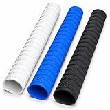 Growmite Cricket Bat Grips, 3-Pack, Ring Chevron Grips, White Blue Black | Replacement rubber cricket bat handle grips with ring chevron texture for steady handling, comfort and control.