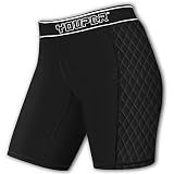 Youper Youth Girls Classic Compression Softball Sliding Shorts, Padded Softball Sliders (Black/White, Medium)