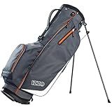 Izzo Golf Ultra-Lite Stand Golf Bag with Dual-Straps & Exclusive Features, Grey/Orange, 3.2 pounds