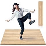 Drydiet Tap Dance Board 3.22 x 4 ft Portable Dance Floor Mat for Home Practice 8mm Thick Solid Bamboo with Clear Sound Large Heavy Duty Flooring Professional Exercise(Natural,Solid Color)