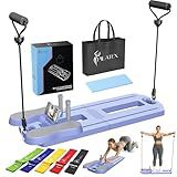 Pilates Board Lite, Foldable Pilates Reformer Equipment & Travel Bag, 7-in-1 Multi-Purpose Portable Pilates Reformer Machine Home Pilates Kit for Home Workout, Fitness, Exercise, Abs (Purple)