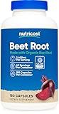 Nutricost Beet Root 2400mg, 180 Capsules - CCOF Certified Made with Organic Beet Root, Superfood, 60 Servings