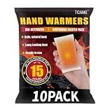 10 Pack Hand Warmers Disposable - Up to 15 Hours of Heat - Super Long Lasting Air Activated Warmers, All Natural & Portable for Body, Hands & Toes - Odorless Hot Warmer Gifts for Winter Work